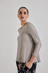 Lindsay Nicholas New York TOP Laura Crew Neck in Antique Shimmer