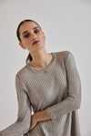 Lindsay Nicholas New York TOP Laura Crew Neck in Antique Shimmer