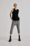 Lindsay Nicholas New York Pants Maverick Drop Crotch Pant in Grey/Burgundy Check