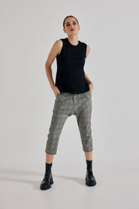 Lindsay Nicholas New York Pants Maverick Drop Crotch Pant in Grey/Burgundy Check