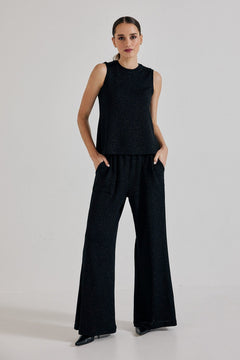 Disco Glitter Pant in Black