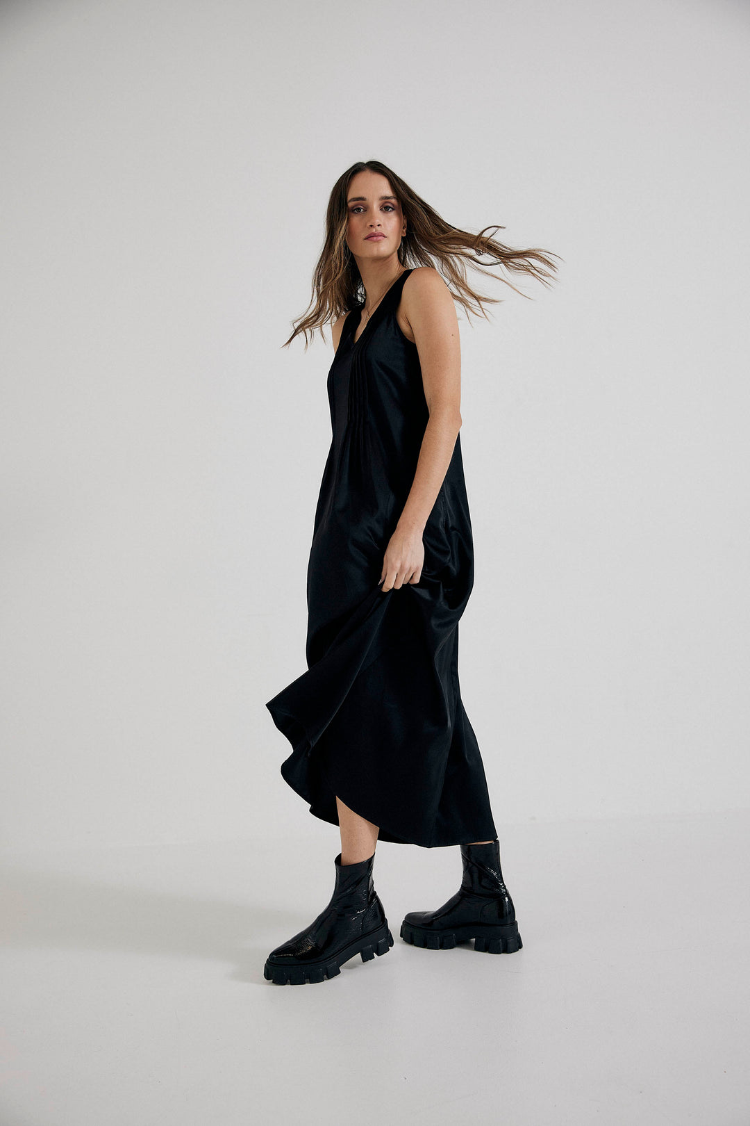 Maxi Dress in Black Silk - Women's Luxury Dresses – Lindsay Nicholas ...