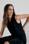 Lindsay Nicholas New York DRESS Maxi Dress in Black Silk