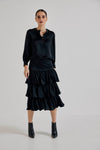Lindsay Nicholas New York Skirts Elena Francesca Tiered Skirt in Black