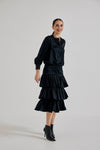 Lindsay Nicholas New York Skirts Elena Francesca Tiered Skirt in Black