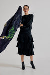 Lindsay Nicholas New York Skirts Elena Francesca Tiered Skirt in Black