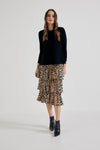 Lindsay Nicholas New York Skirts Elena Francesca Tiered Skirt in Leopard
