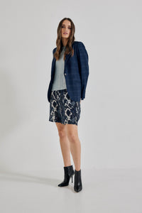 Lindsay Nicholas New York SHORTS Freya Short in Blue Python Silk