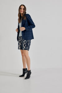 Lindsay Nicholas New York SHORTS Freya Short in Blue Python Silk