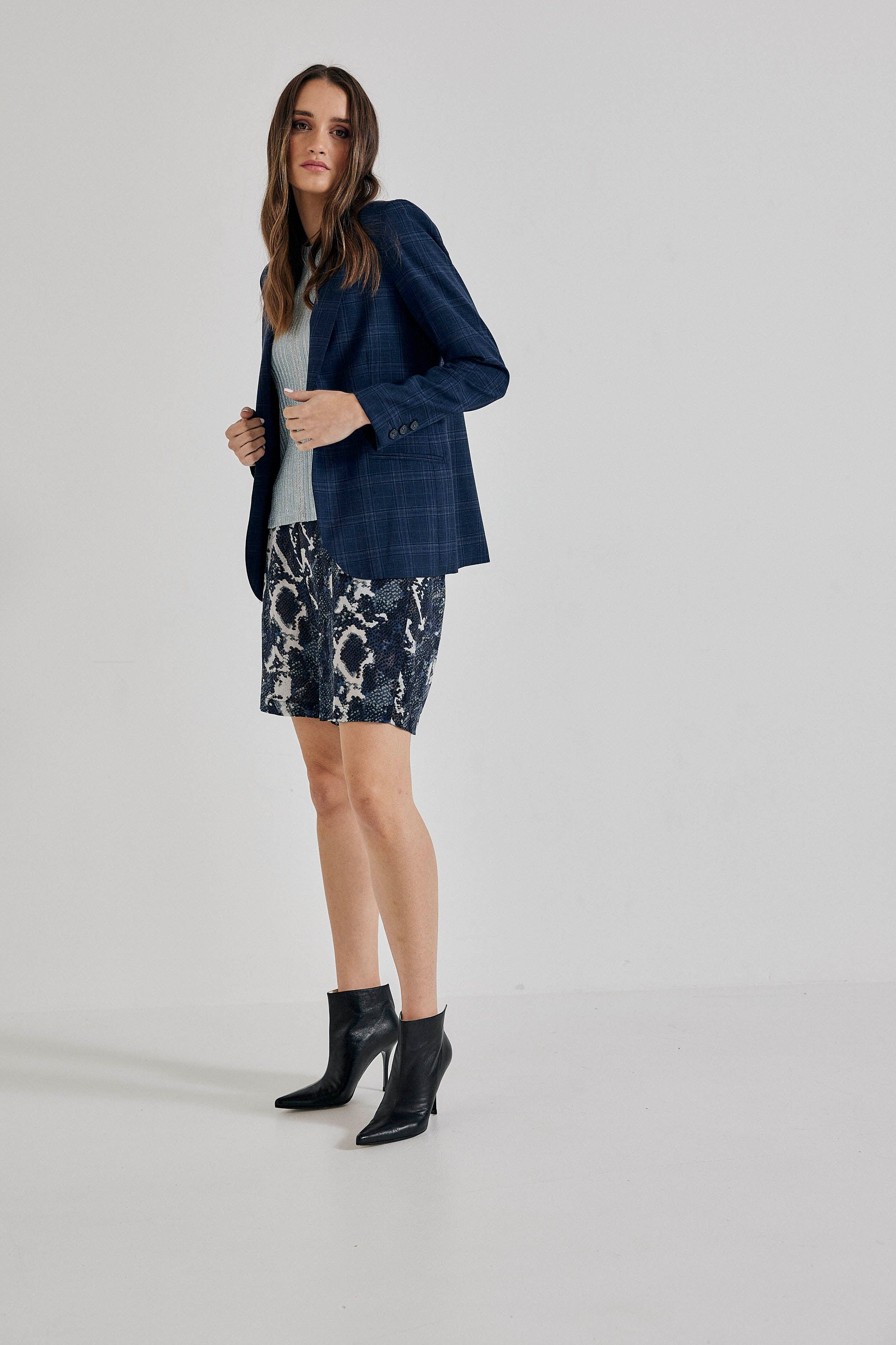 Lindsay Nicholas New York SHORTS Freya Short in Blue Python Silk