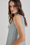 Lindsay Nicholas New York TOP Laura Sleeveless Crewneck in Ice Blue
