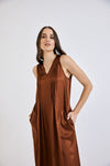 Lindsay Nicholas New York Dresses Maxi Dress in Cinnamon Silk