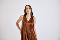 Lindsay Nicholas New York Dresses Maxi Dress in Cinnamon Silk