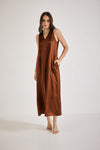 Lindsay Nicholas New York Dresses Maxi Dress in Cinnamon Silk