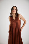 Lindsay Nicholas New York Dresses Maxi Dress in Cinnamon Silk