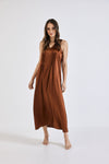 Lindsay Nicholas New York Dresses Maxi Dress in Cinnamon Silk