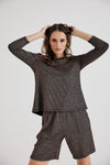 Lindsay Nicholas New York Shorts Disco Glitter Shorts in Bronze