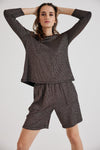 Lindsay Nicholas New York Shorts Disco Glitter Shorts in Bronze