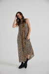 Lindsay Nicholas New York DRESS Maxi Dress in Leopard Silk