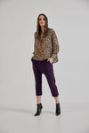 Lindsay Nicholas New York Pants Maverick Drop Crotch Pant in Aubergine