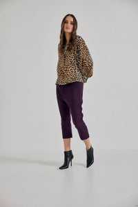 Lindsay Nicholas New York Pants Maverick Drop Crotch Pant in Aubergine
