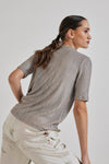 Lindsay Nicholas New York Top Laura Short Sleeve Crew in Antique Shimmer