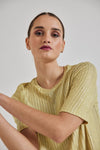 Lindsay Nicholas New York Top Laura Short Sleeve Crew in Sunflower Shimmer