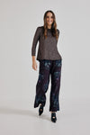 Lindsay Nicholas New York Pants Freya Pant in Plum Bird Fleur Silk