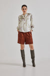 Lindsay Nicholas New York blouse Poet Blouse in Crème Bird Fleur Silk Satin