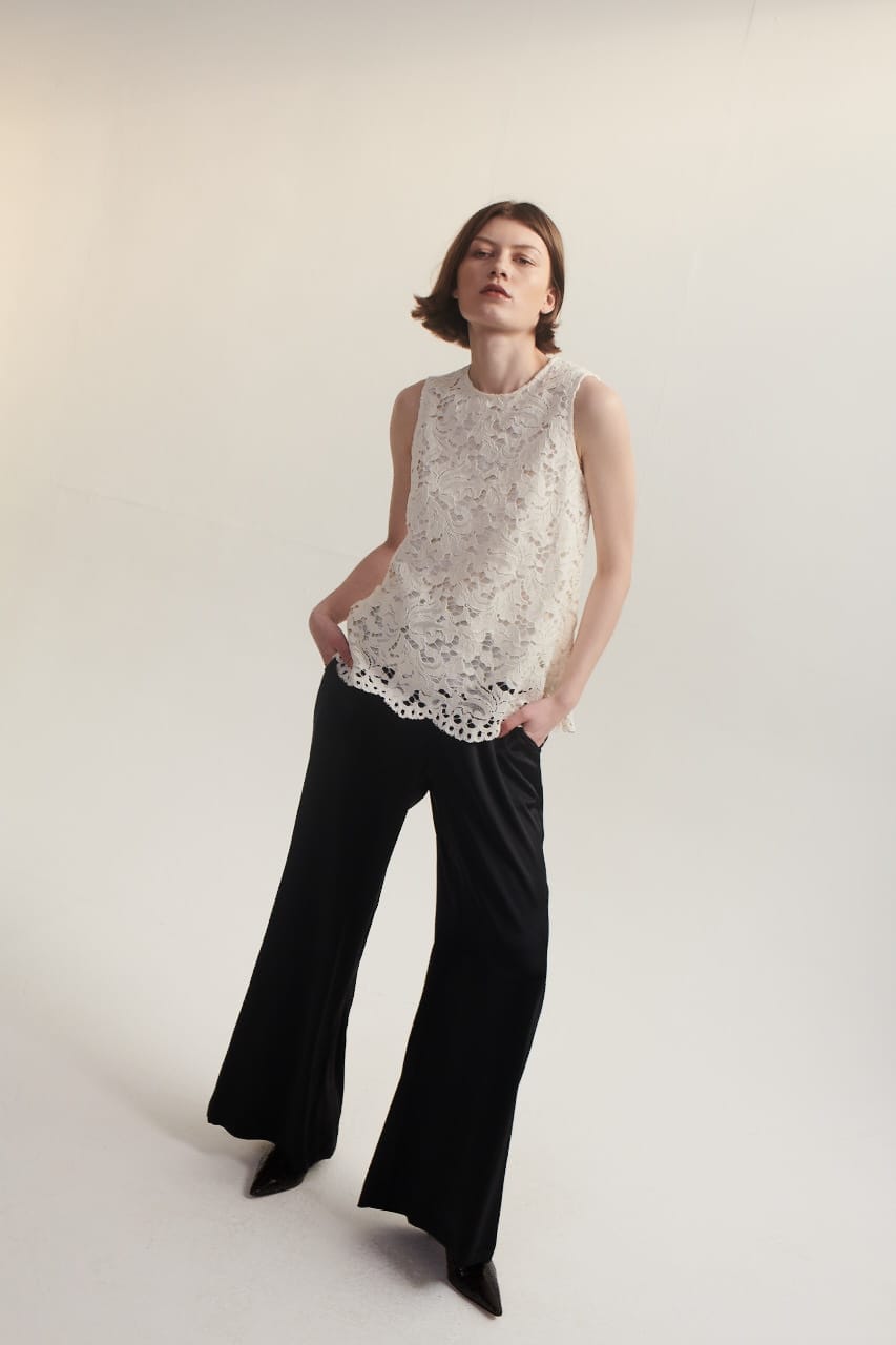 Lindsay Nicholas New York Pants Palazzo Pants in Black Silk