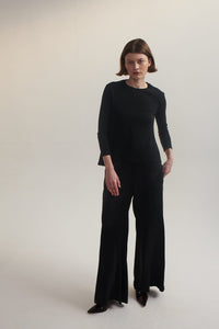 Lindsay Nicholas New York Pants Palazzo Pants in Black Silk