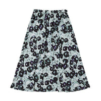 Lindsay Nicholas New York midi Duchess Skirt in Black & Purple Peony