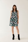 Lindsay Nicholas New York Dresses Pintuck Mini Dress in Pink & Green Peony