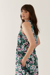 Lindsay Nicholas New York Dresses Pintuck Mini Dress in Pink & Green Peony