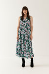 Lindsay Nicholas New York Dresses Romeo Blouson Dress in Green & Pink Peony