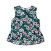 Lindsay Nicholas New York Sleeveless Tops Silk Peplum Top in Pink & Green Peony