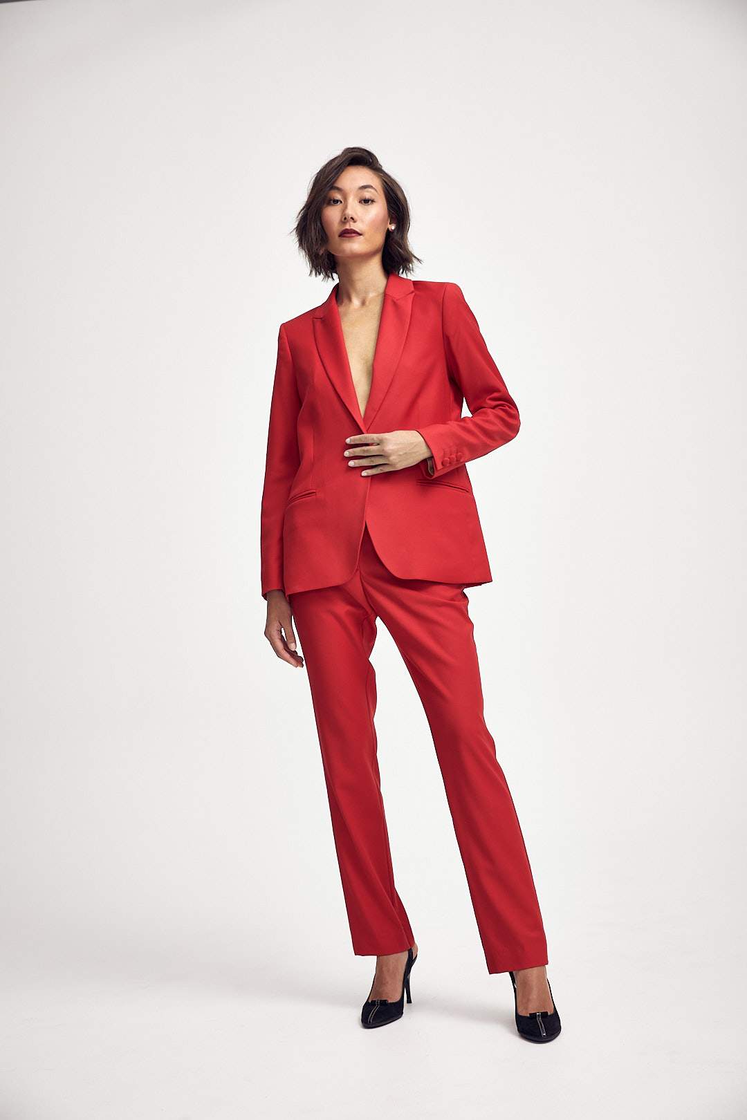 Lindsay Nicholas New York Pants Elizabeth Trouser in Classic Red
