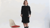 Lindsay Nicholas New York DRESS Shirt Dress in Black Silk Satin